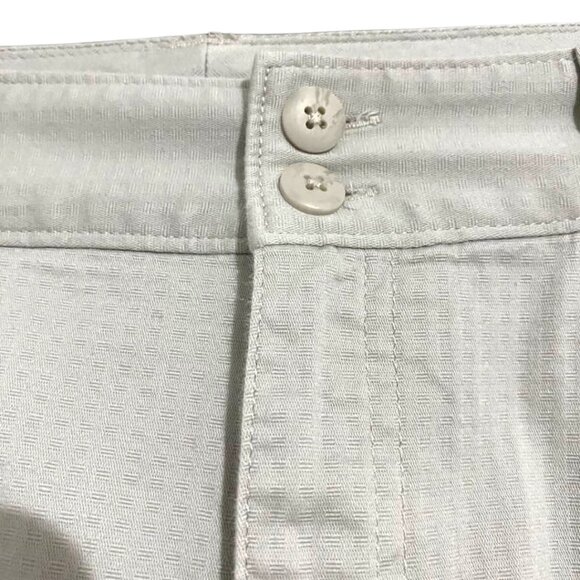 Coldwater Creek Khaki Capri Crop Cotton Cargo Pants Flower Leg - Picture 8 of 15